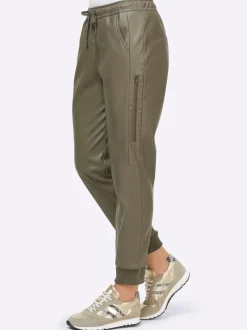 Lederimitat|heine Lederimitathose khaki