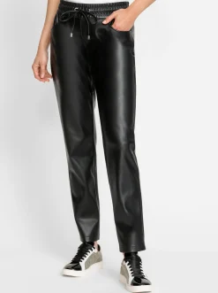 Lederimitat| Lederimitathose schwarz