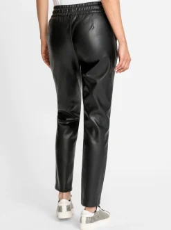Lederimitat| Lederimitathose schwarz