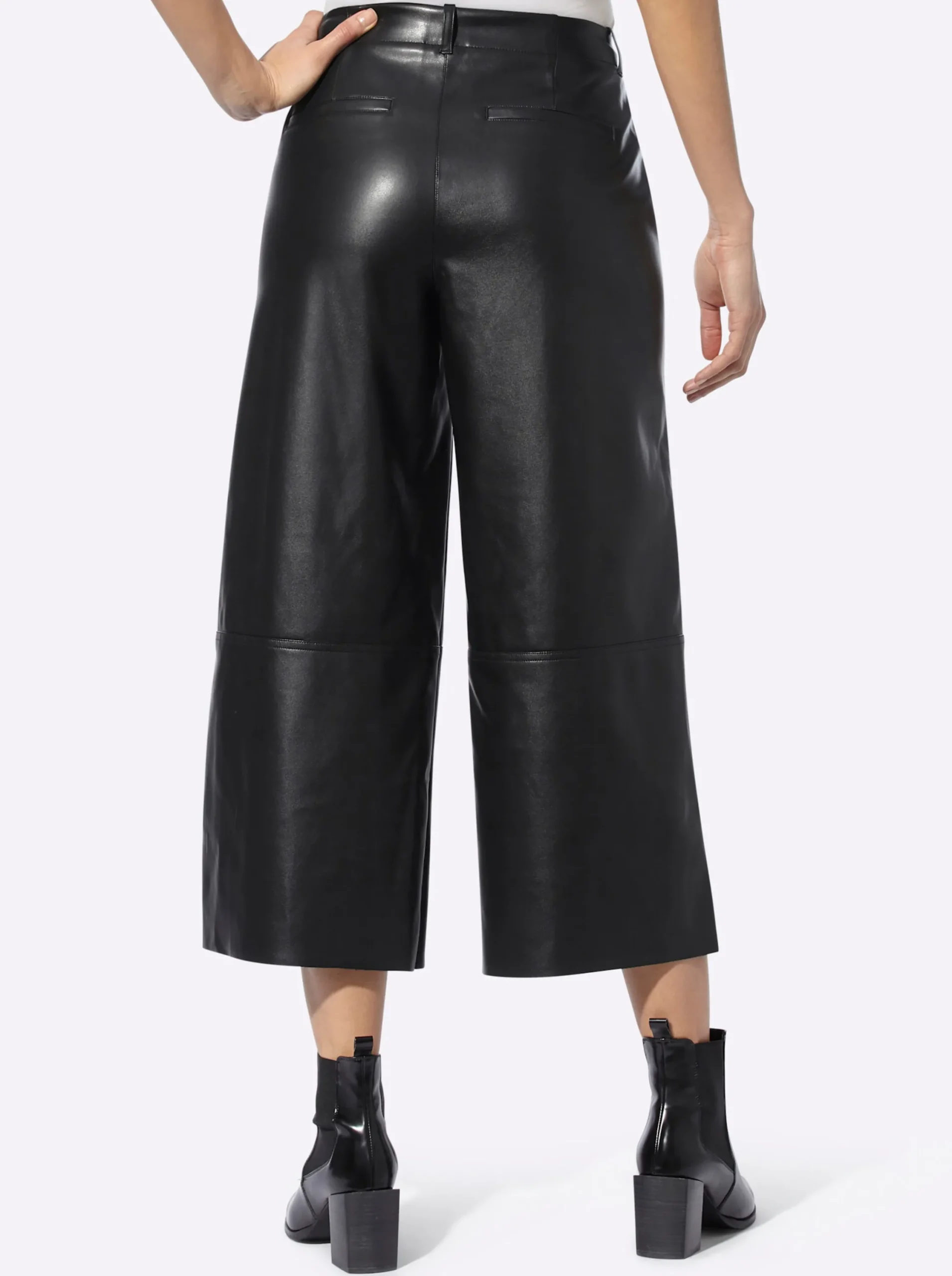 Lederimitat|heine Lederimitathose im Culotte-Style schwarz