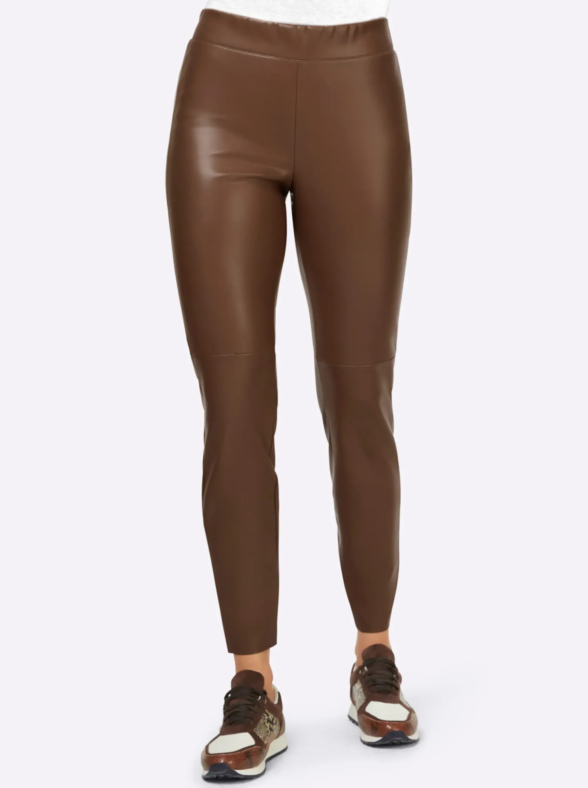 Lederimitat|heine Lederimitat-Leggings braun