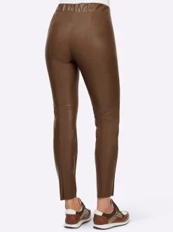 Lederimitat|heine Lederimitat-Leggings braun