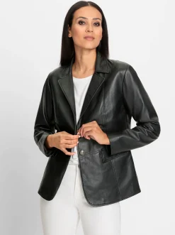 Jacken|heine Leder-Jacke schwarz