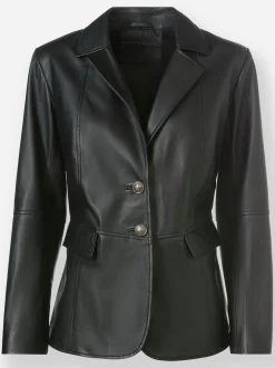 Jacken|heine Leder-Jacke schwarz