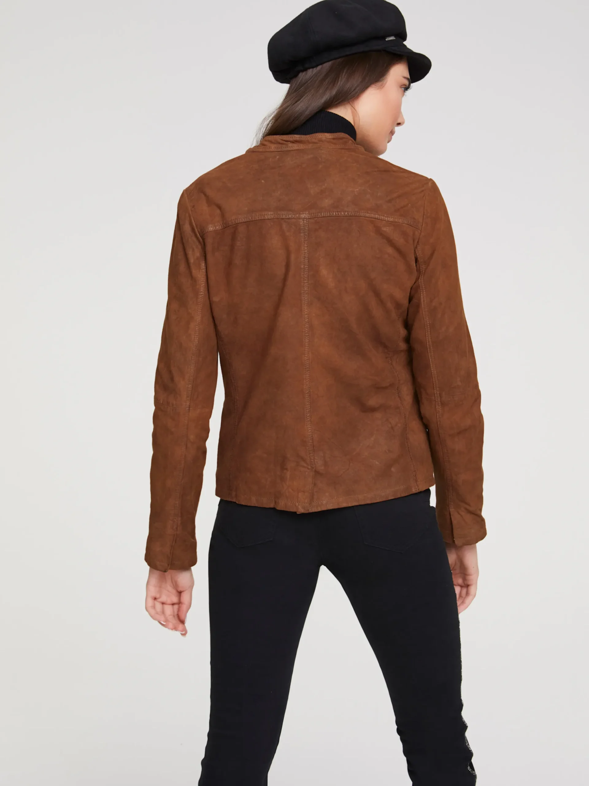 Jacken|heine Lederjacke aus hochwertigem Veloursleder cognac