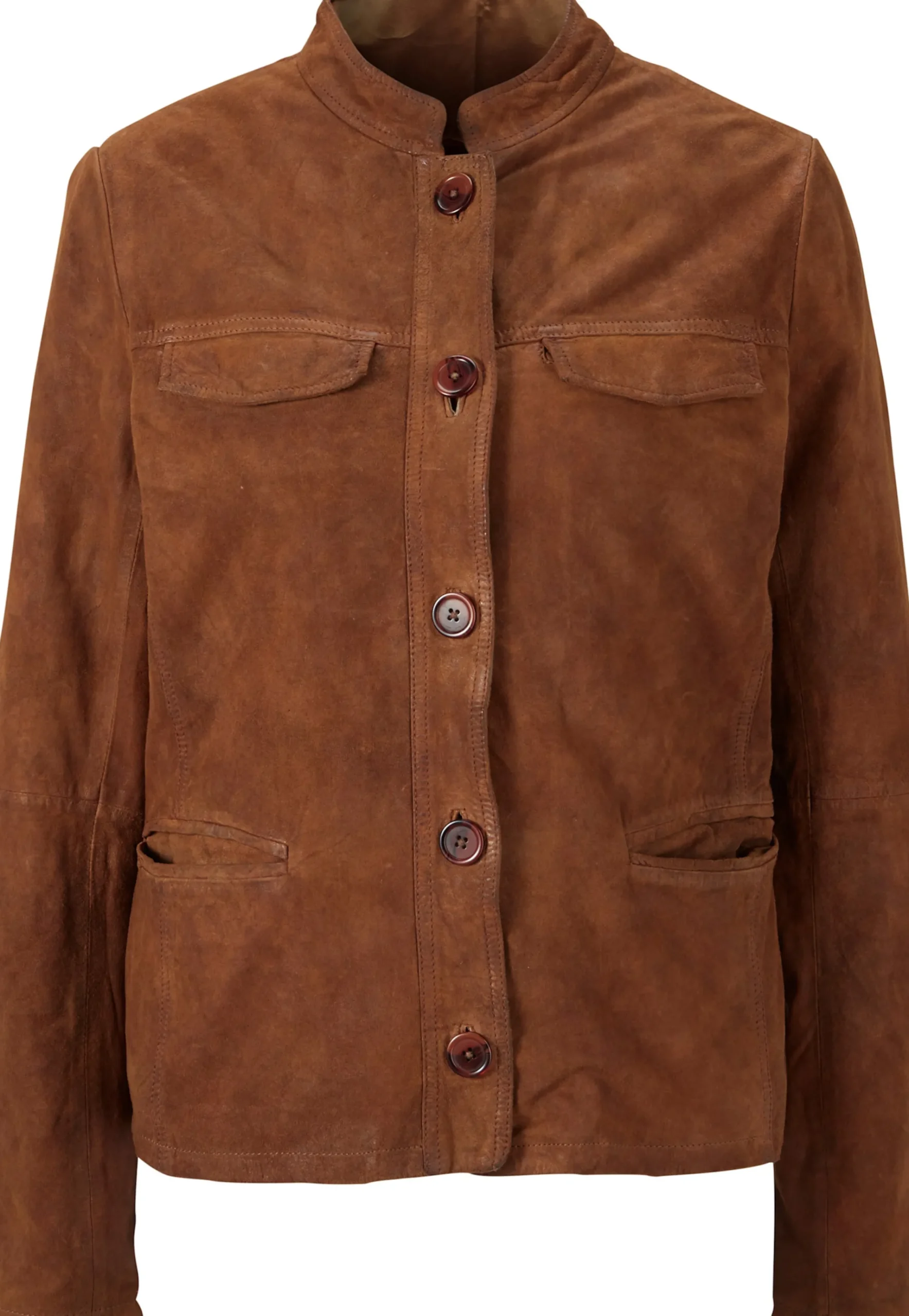 Jacken|heine Lederjacke aus hochwertigem Veloursleder cognac