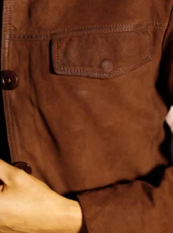 Jacken|heine Lederjacke aus hochwertigem Veloursleder cognac