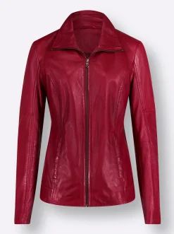 Ledershop|Jacken|Mainpol Lederjacke aus Lammnappa kirsche