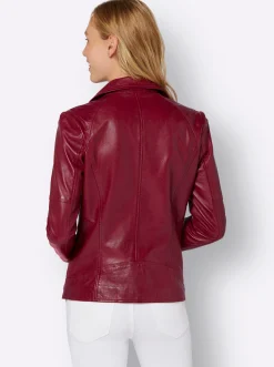 Ledershop|Jacken|Mainpol Lederjacke aus Lammnappa kirsche