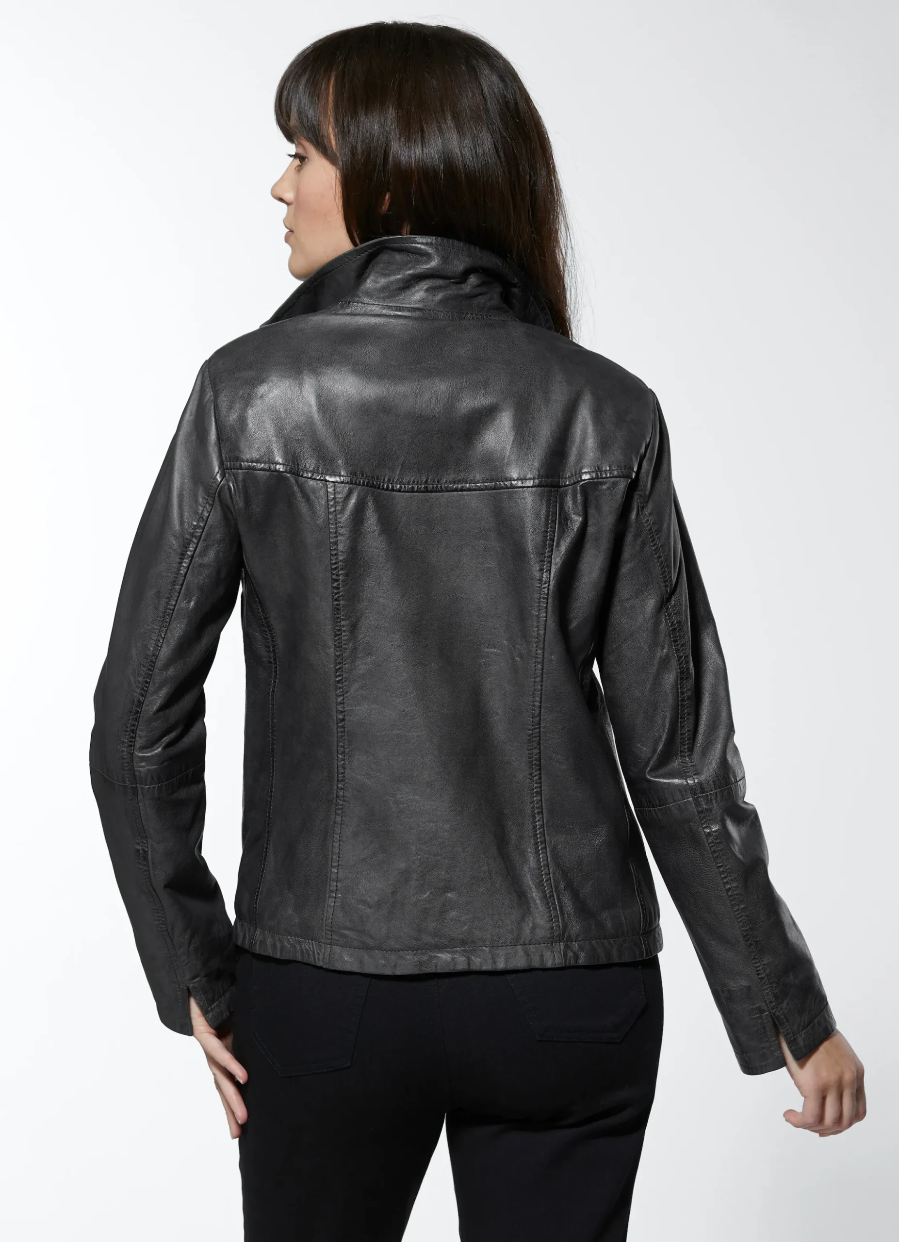 Ledershop|Jacken|Mainpol Lederjacke aus Lammnappa anthrazit