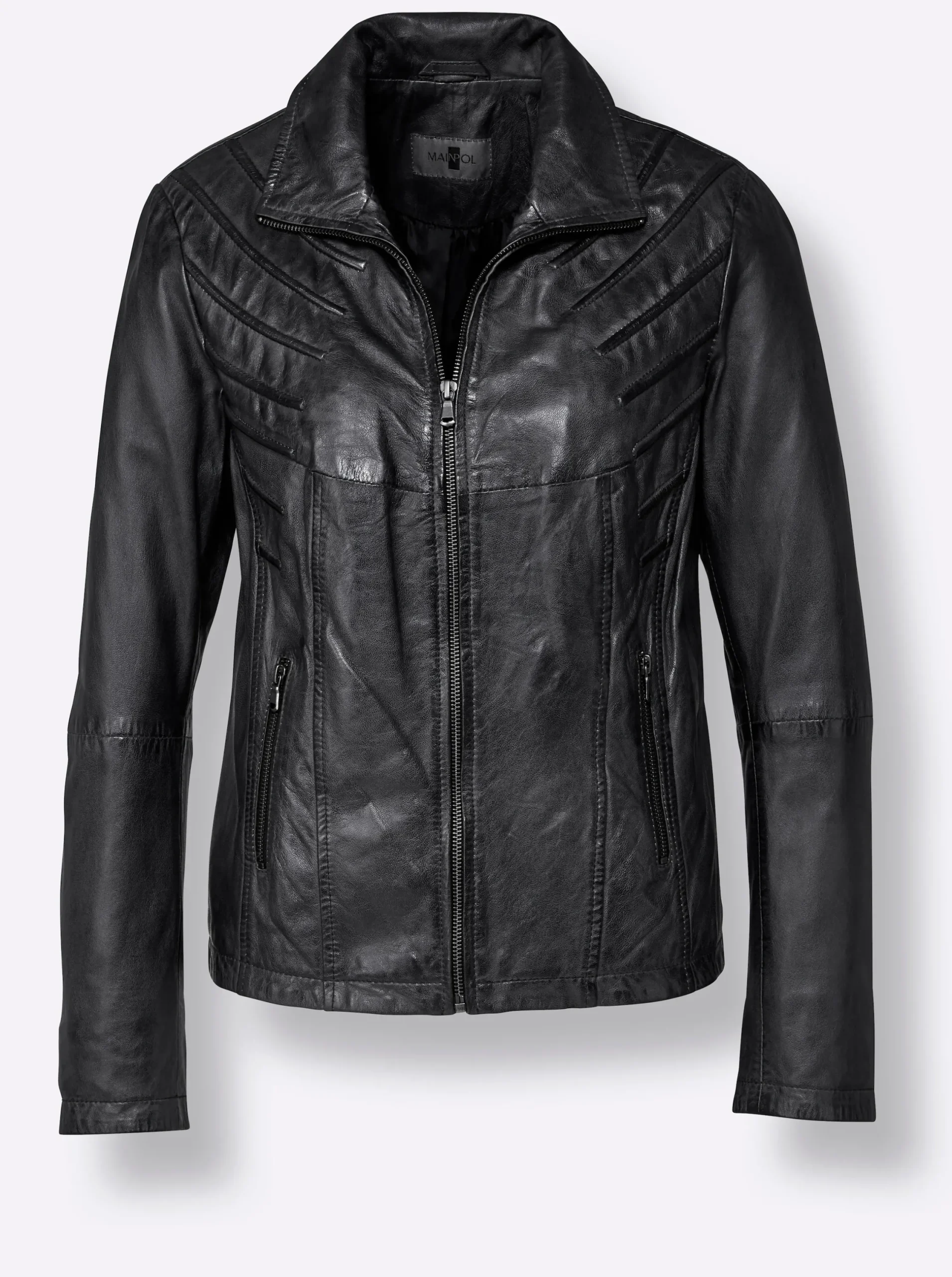 Ledershop|Jacken|Mainpol Lederjacke aus Lammnappa anthrazit