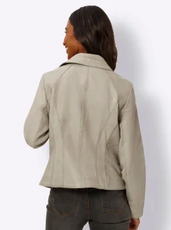 Ledershop|Jacken|heine Lederjacke in taillierter Schnittform sand