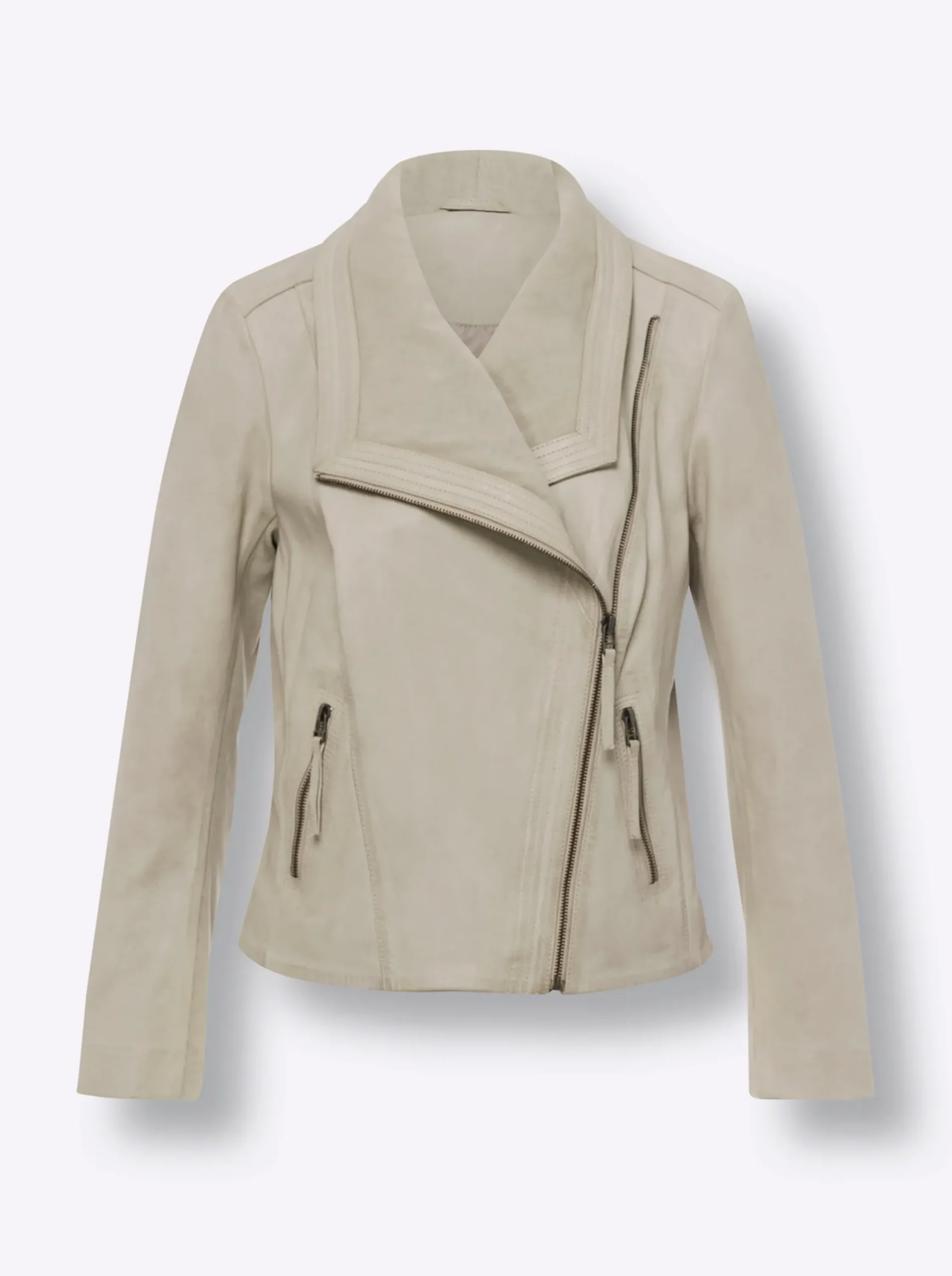 Ledershop|Jacken|heine Lederjacke in taillierter Schnittform sand