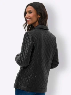 Jacken|heine Lederjacke mit Steppmuster schwarz