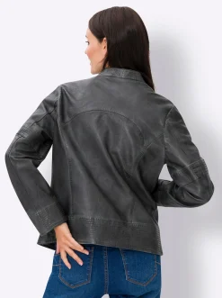 Ledershop|Jacken|heine Lederjacke mit 2-Wege-Reißverschluss marine