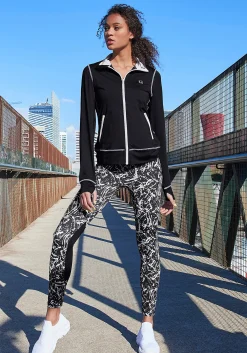 Hosen|LASCANA ACTIVE Leggings schwarz-marmoriert-weiß