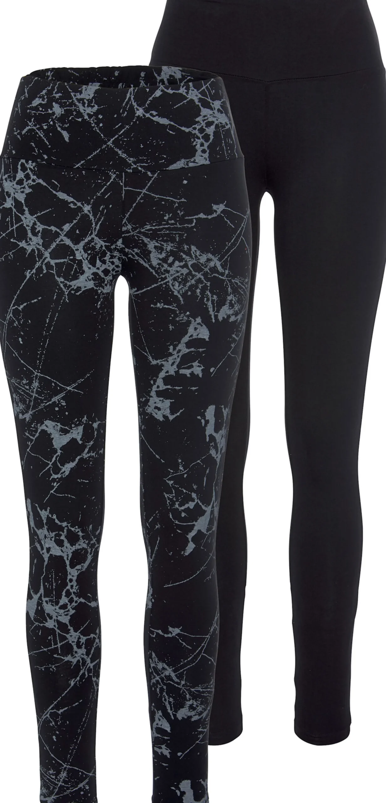 Hosen|H.I.S Leggings schwarz-bedruckt,schwarz-uni
