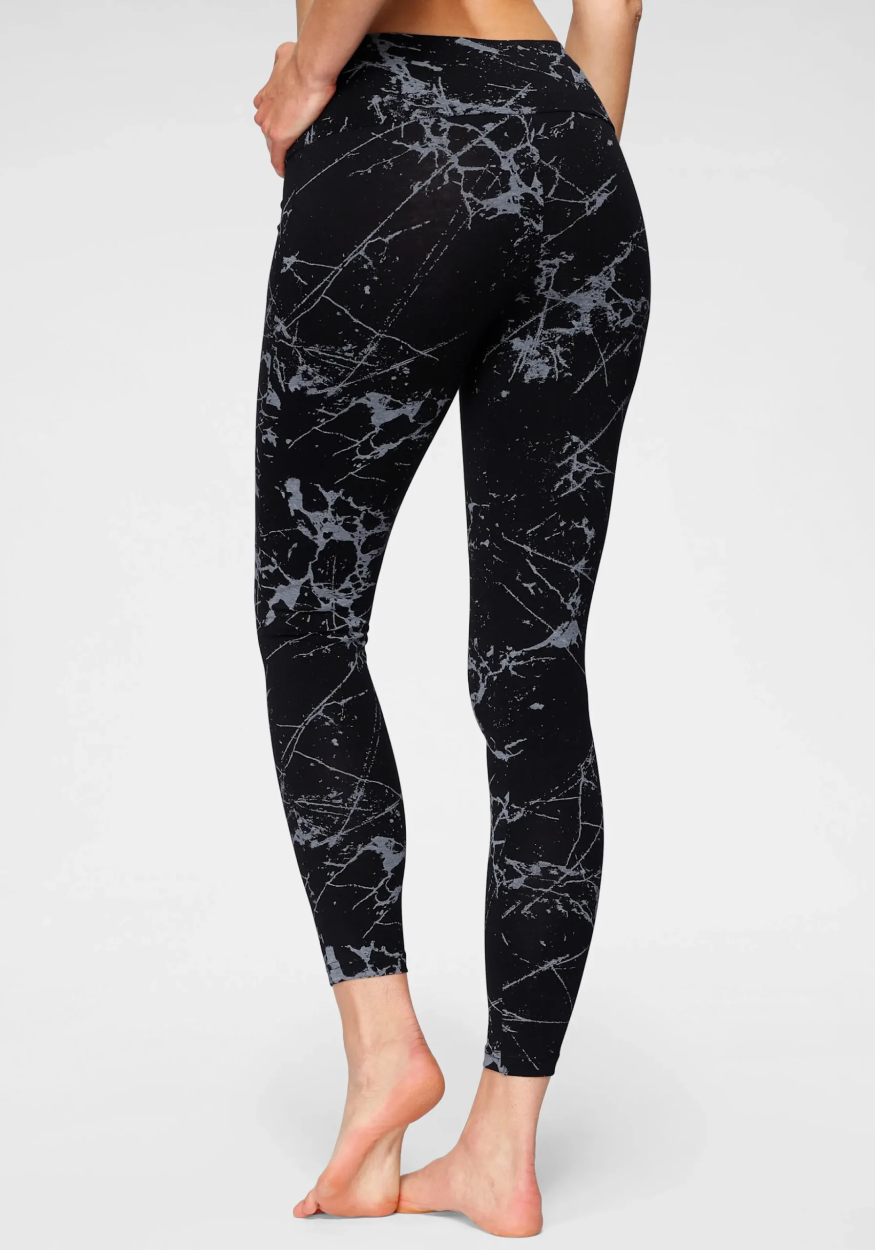 Hosen|H.I.S Leggings schwarz-bedruckt,schwarz-uni