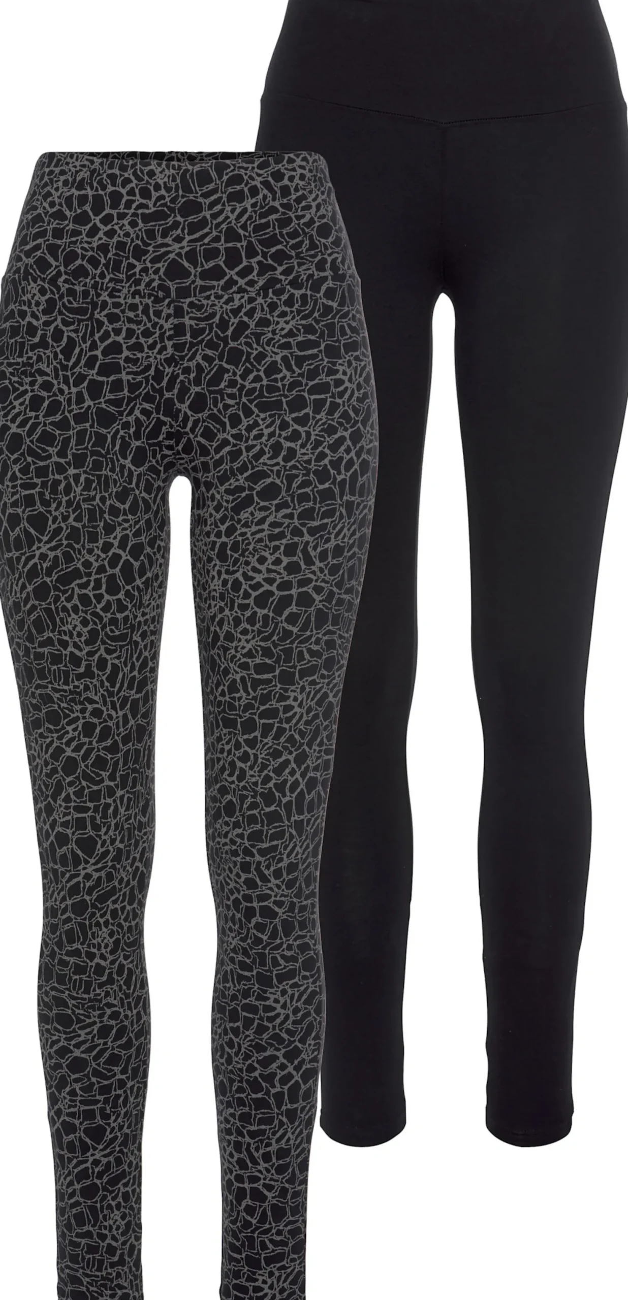 Hosen|H.I.S Leggings schwarz-bedruckt,schwarz-uni