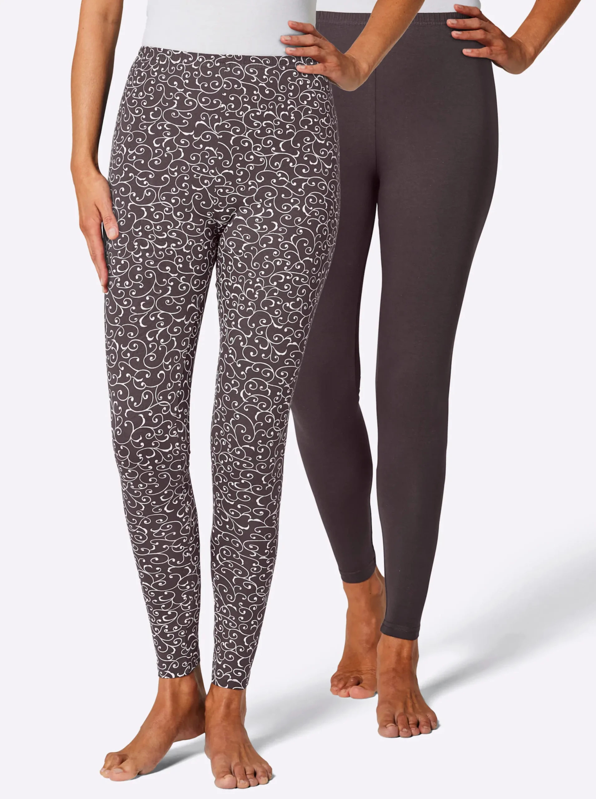 Homewear|Homewear| Leggings mit Dehnbund taupe