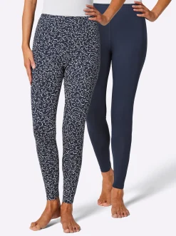 Homewear|Homewear| Leggings mit Dehnbund marine