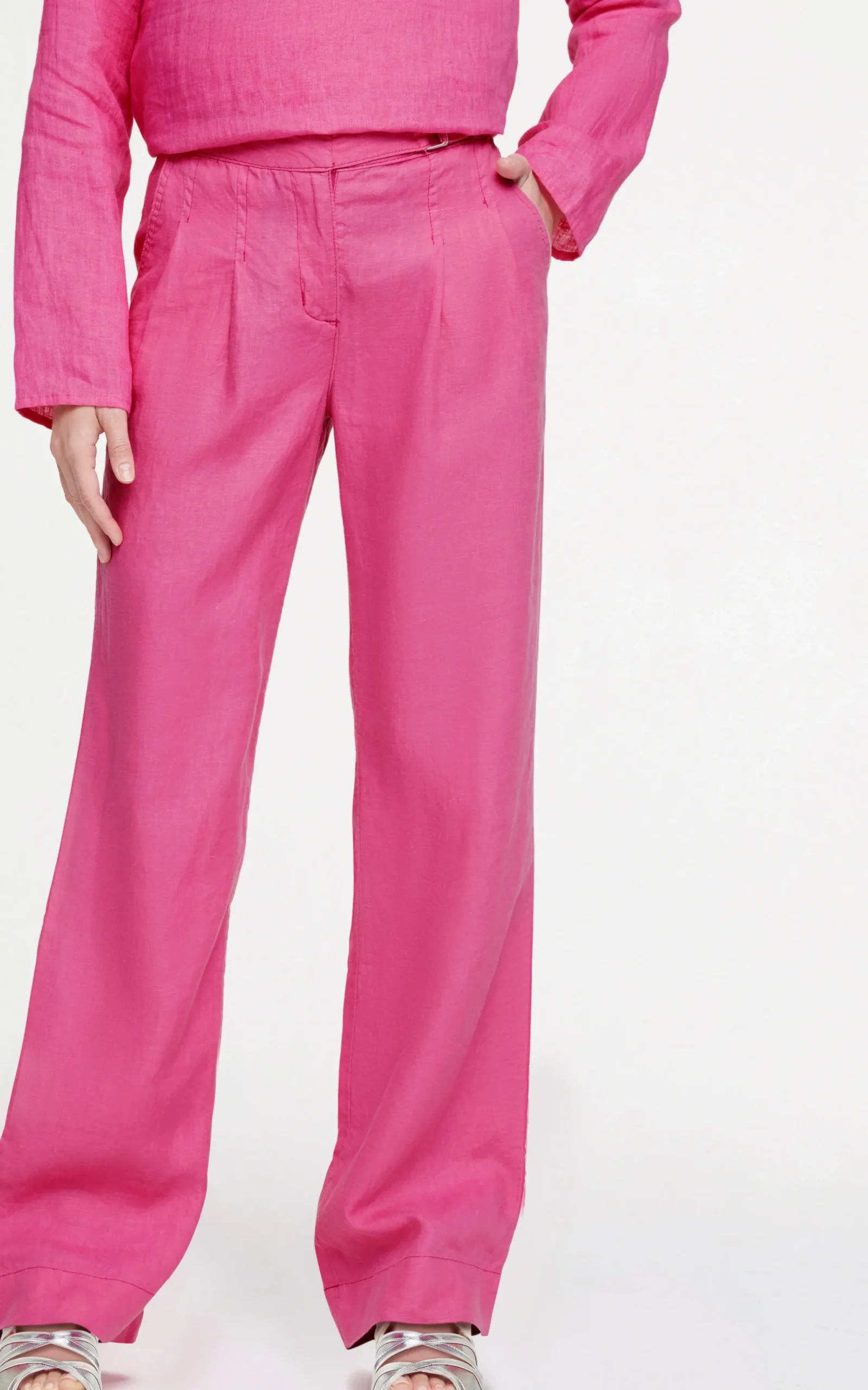 Hosen|heine Leinenhose himbeere