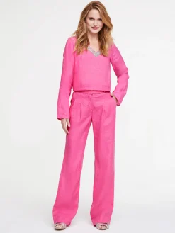 Hosen|heine Leinenhose himbeere