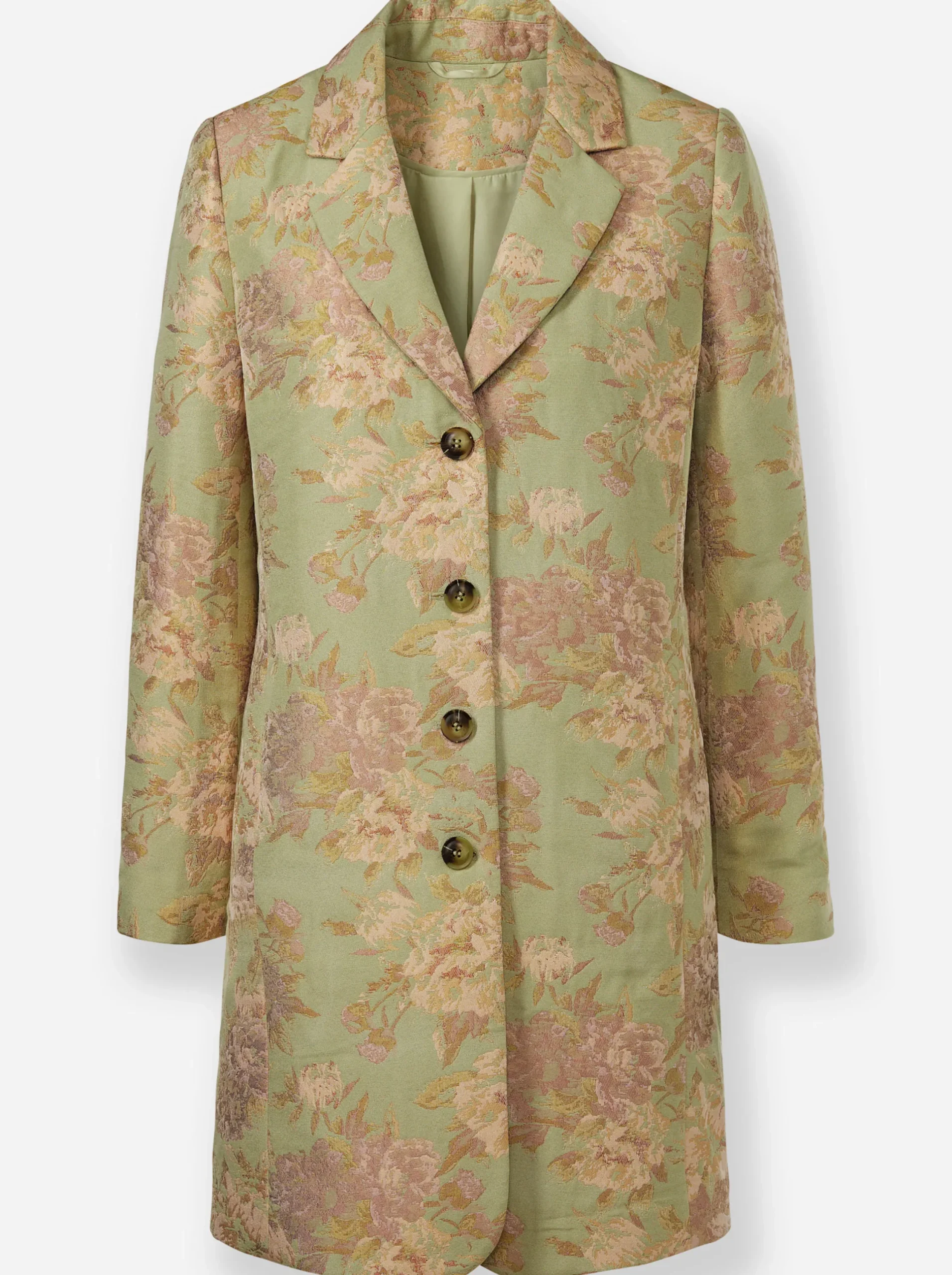 Blazer|heine Longblazer lindgrün-champagner-gemustert