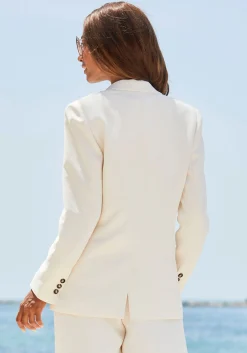 Blazer|LASCANA Longblazer creme