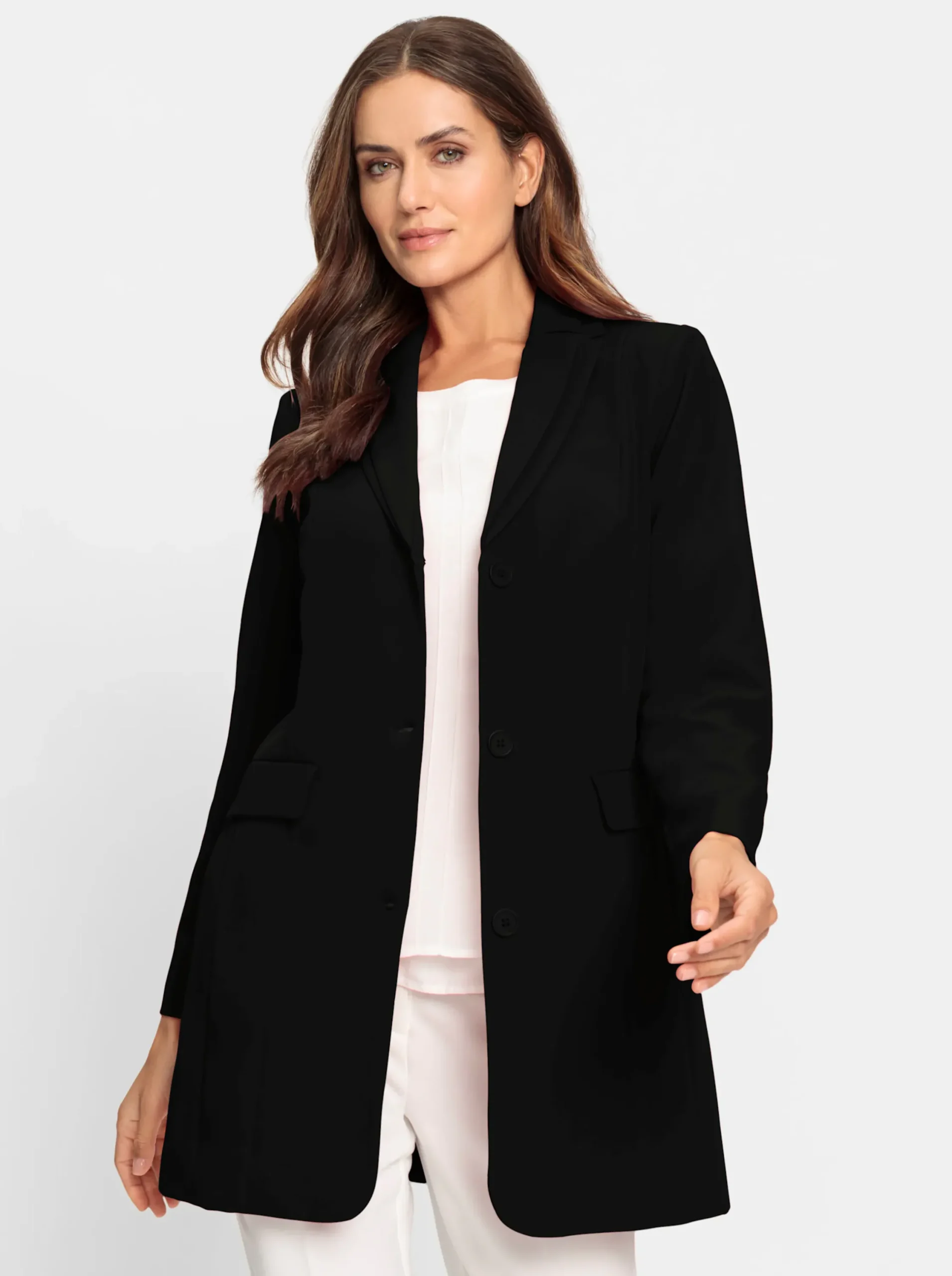 Blazer|heine Longblazer mit doppeltem Revers schwarz