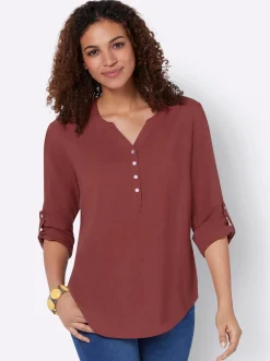 Blusen| Longbluse rotbraun
