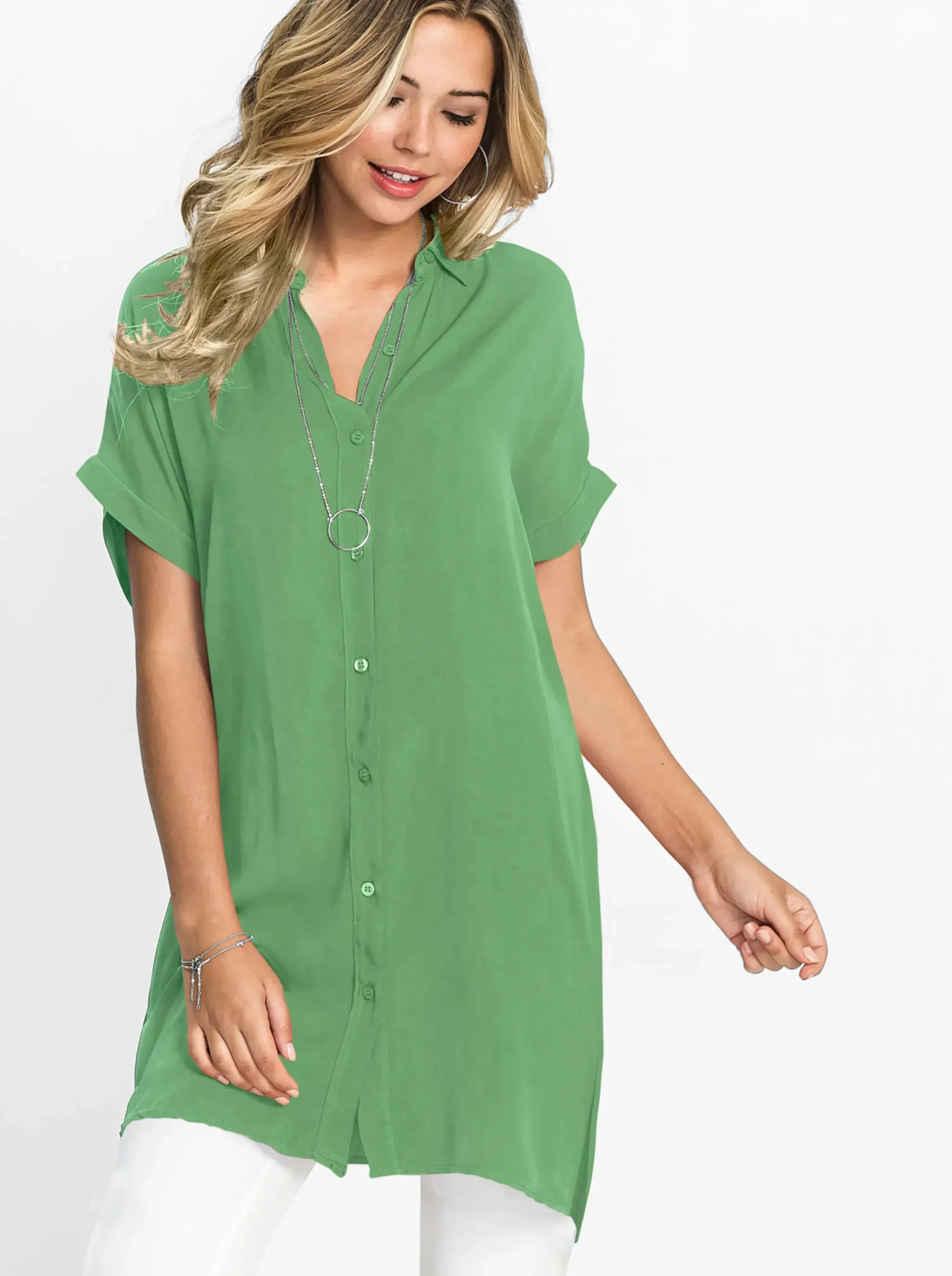 Blusen| Longbluse apfel