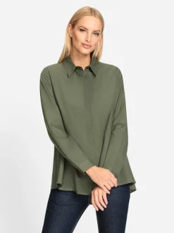 Blusen|heine Longbluse khaki