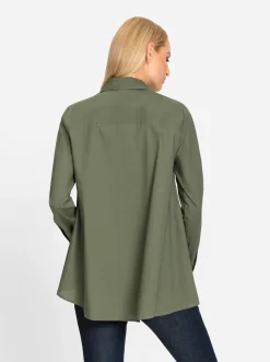 Blusen|heine Longbluse khaki