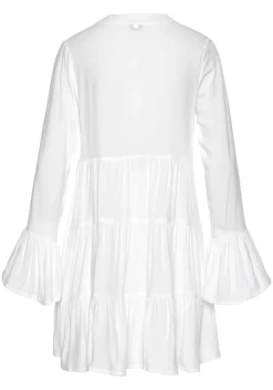 Strandmode|Blusen|LASCANA Longbluse offwhite