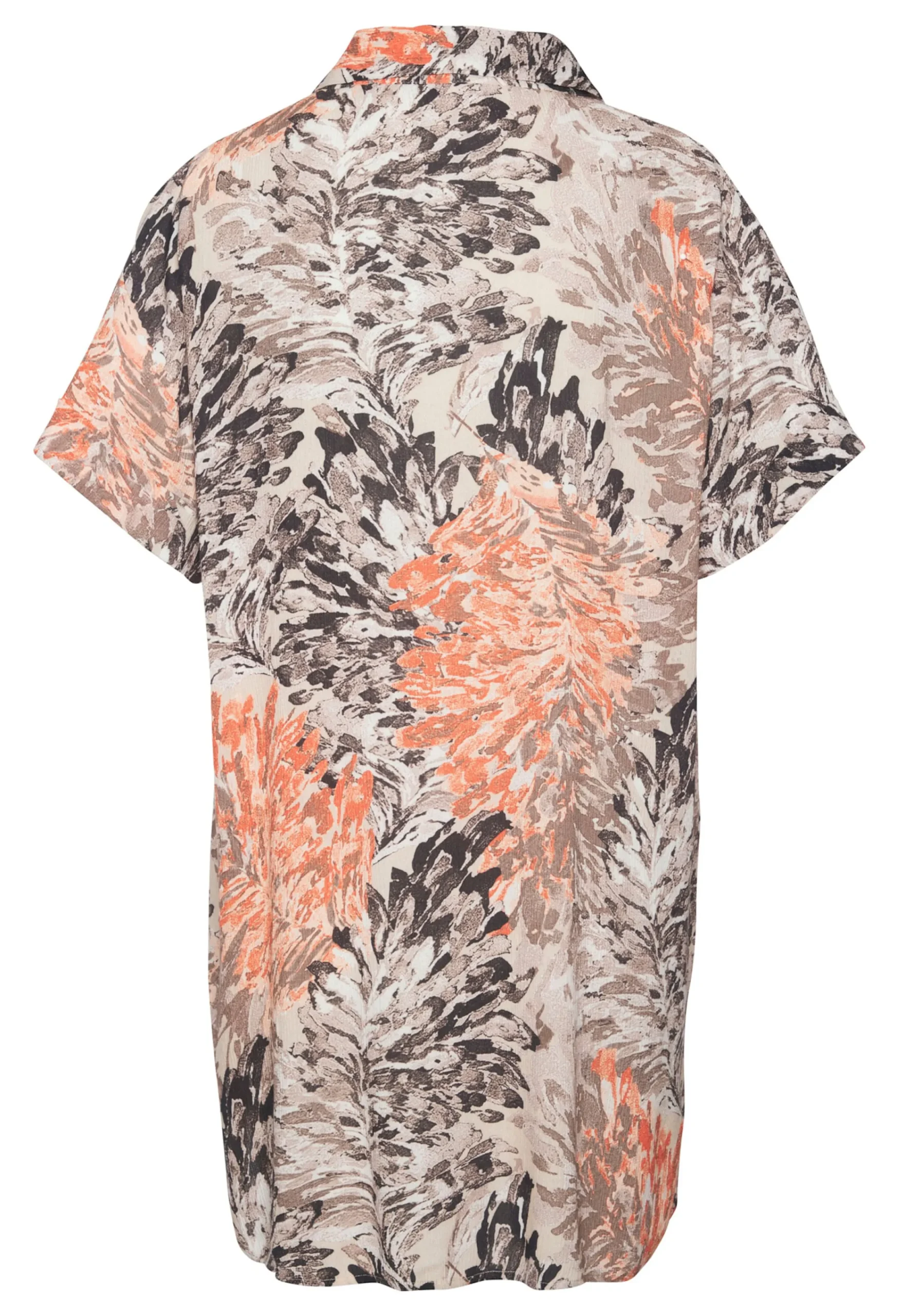 Blusen|LASCANA Longbluse apricot-taupebedruckt