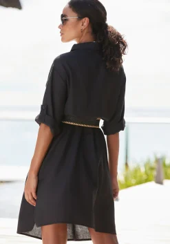 Strandmode|LASCANA Longbluse schwarz