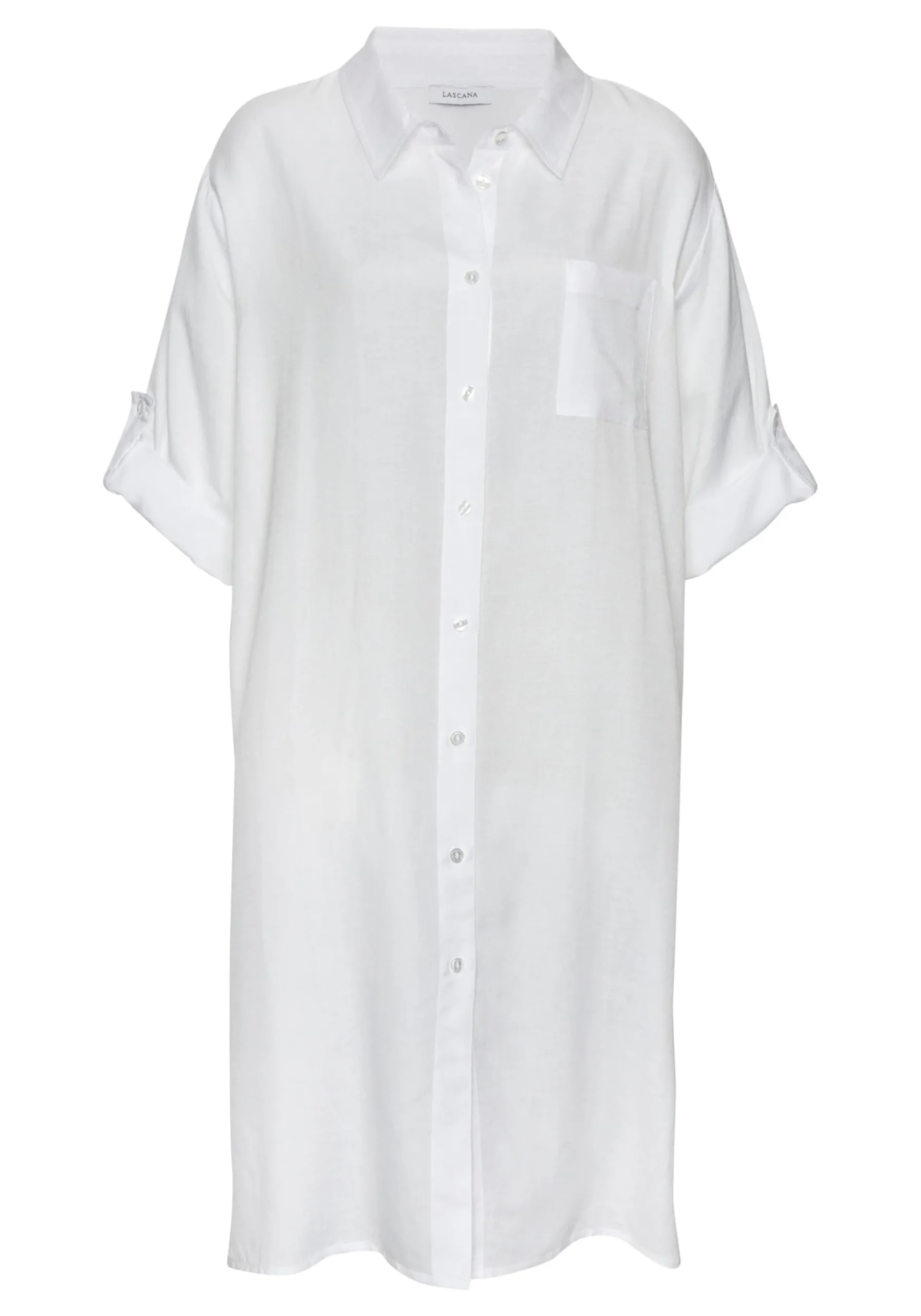 Blusen|LASCANA Longbluse weiß