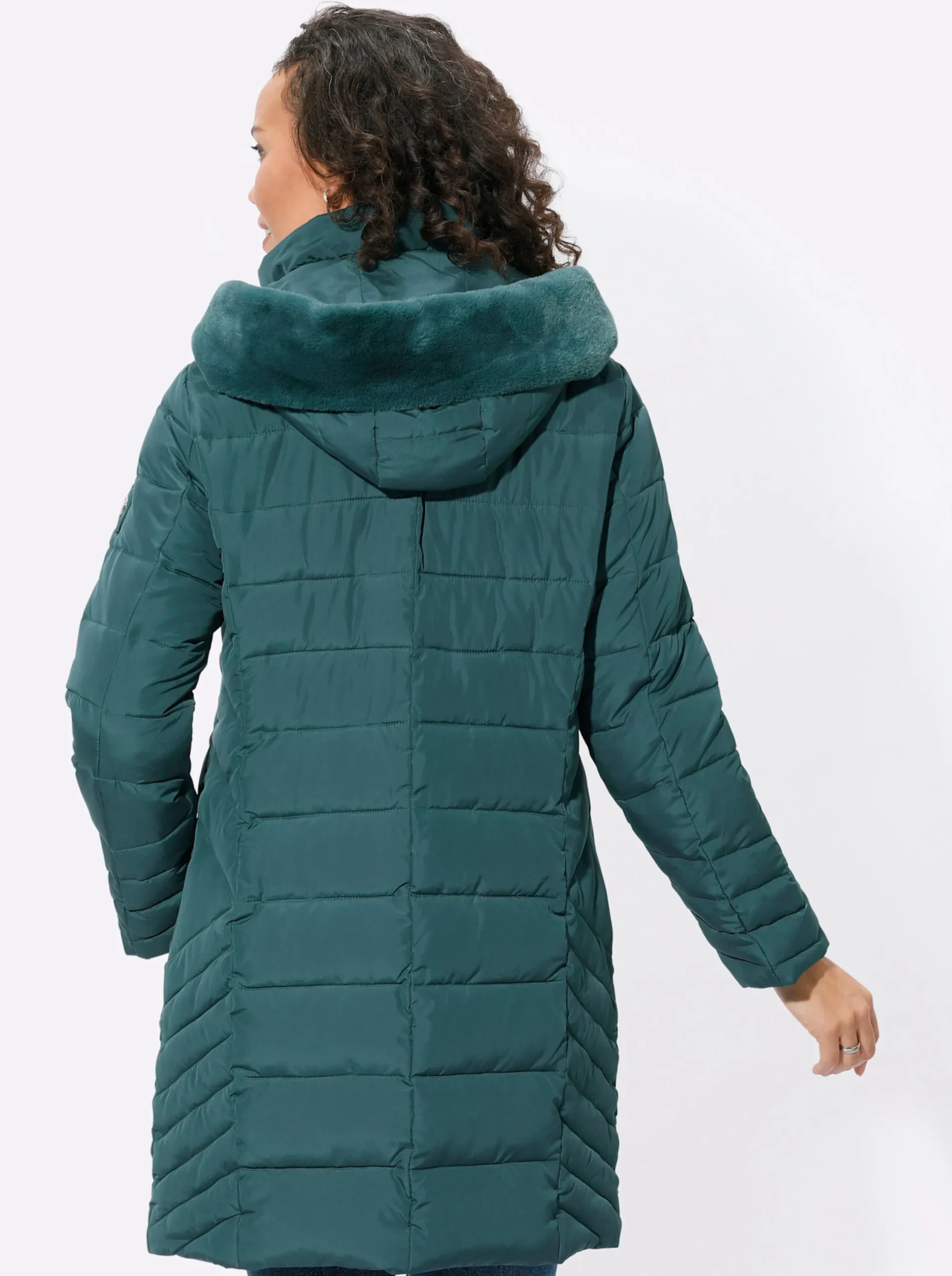 Jacken| Longjacke im Steppmuster-Mix petrol