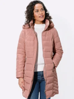 Jacken| Longjacke im Steppmuster-Mix rosenholz