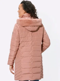 Jacken| Longjacke im Steppmuster-Mix rosenholz