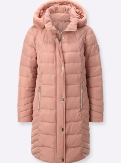 Jacken| Longjacke im Steppmuster-Mix rosenholz