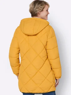Jacken| Longjacke mit elastischen Bündchen ocker