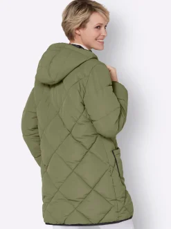 Jacken| Longjacke mit elastischen Bündchen khaki