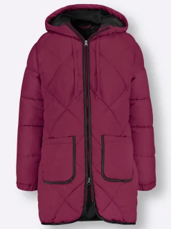 Jacken| Longjacke mit elastischen Bündchen malve
