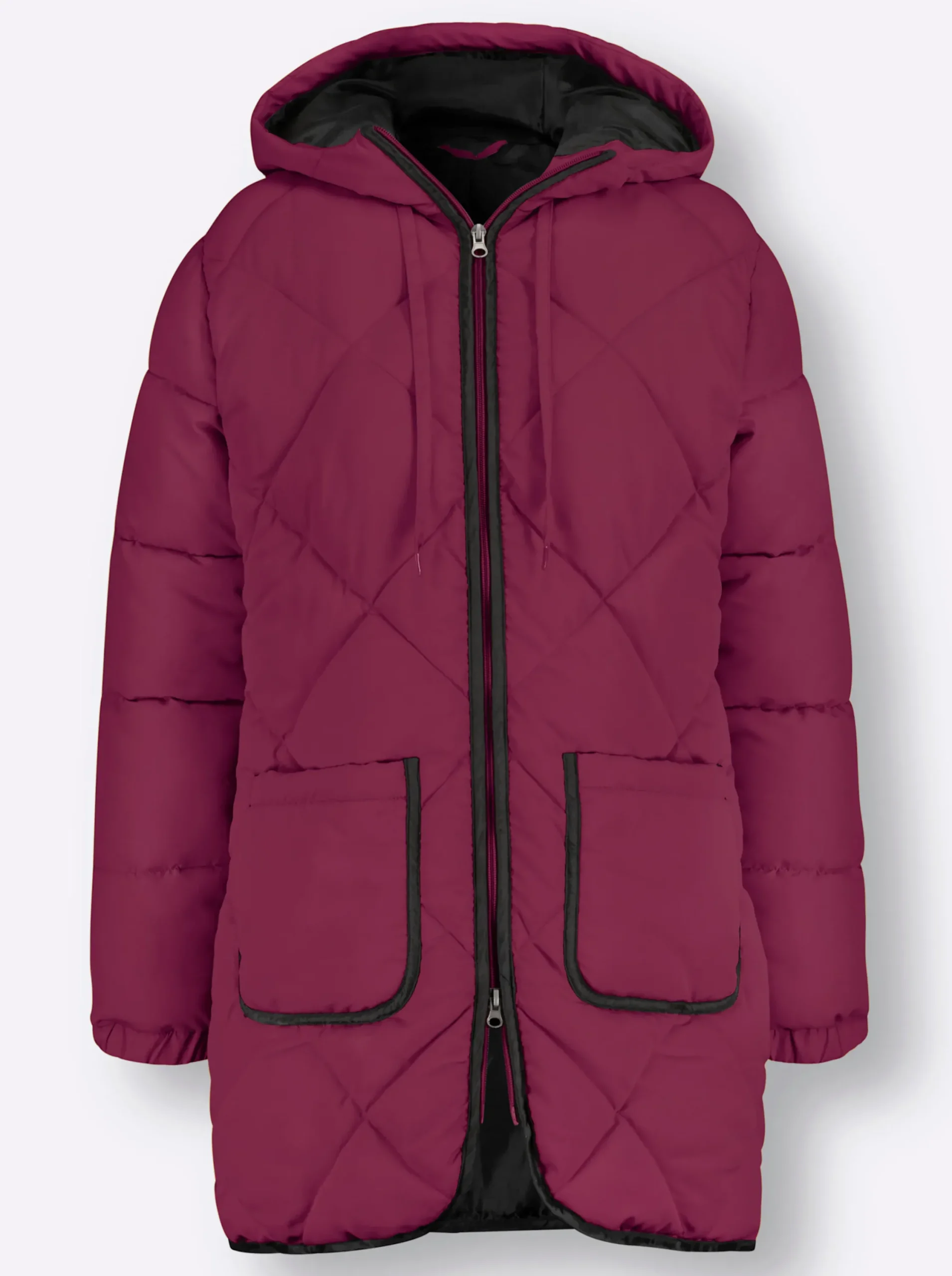Jacken| Longjacke mit elastischen Bündchen malve