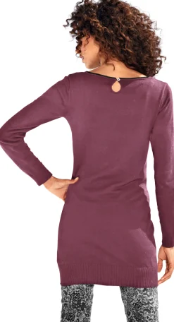 Pullover|heine Longpullover mit Cut-Outs hinten mauve