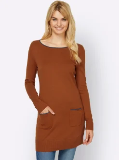 Pullover|heine Longpullover mit Cut-Outs hinten cognac