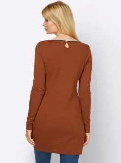 Pullover|heine Longpullover mit Cut-Outs hinten cognac