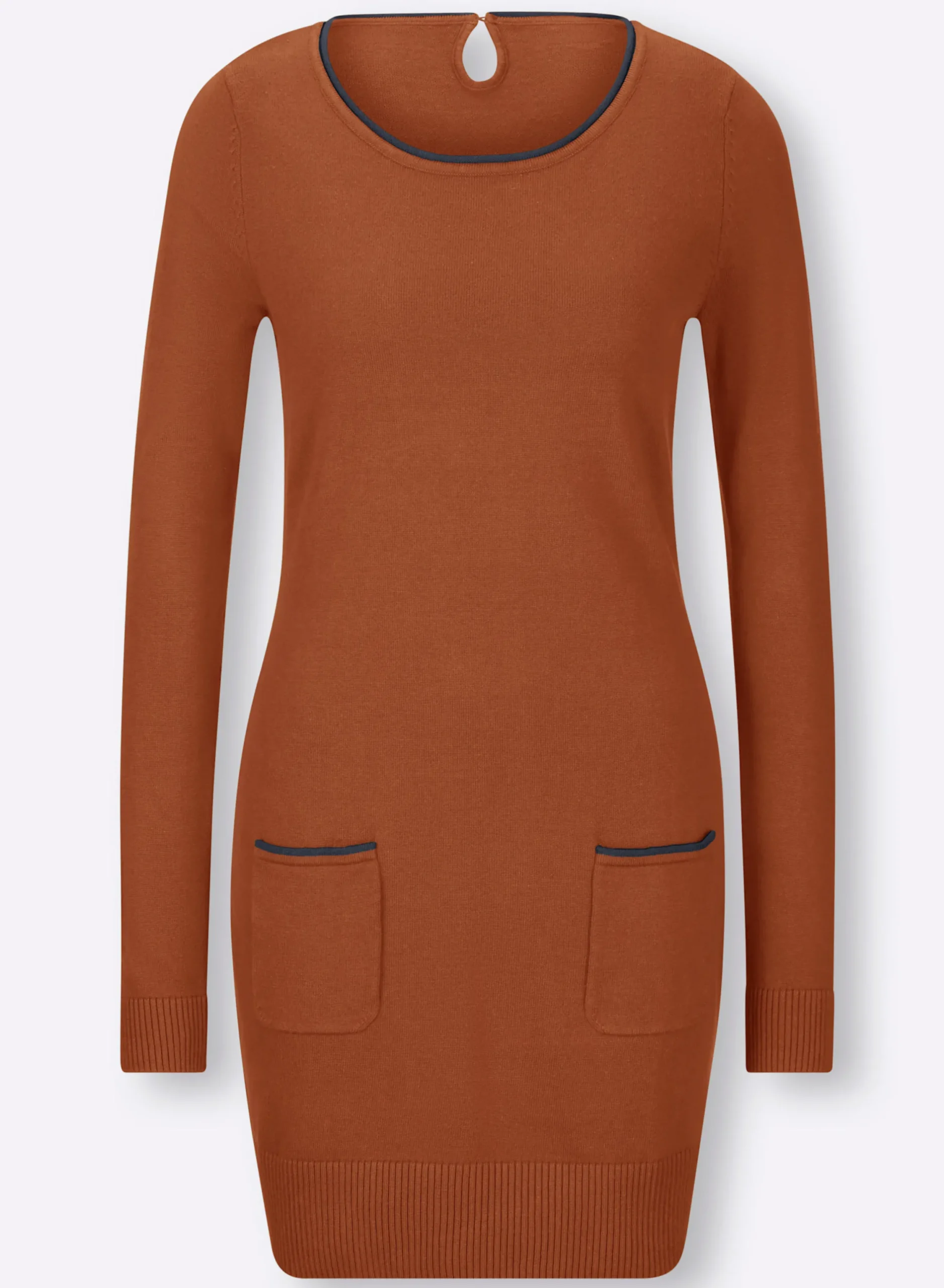 Pullover|heine Longpullover mit Cut-Outs hinten cognac